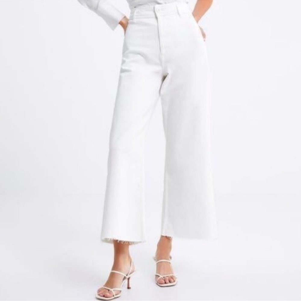 Zara Marine Straight/Wide Leg High Rise Jeans